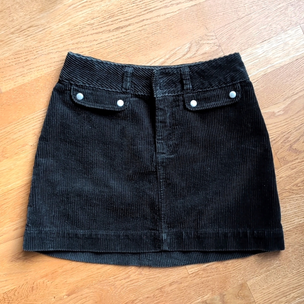 Abercrombie & Fitch Corduroy Mini Skirt, 00, Black